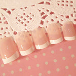Nail art  Nail art finished French long fake nail patch long French